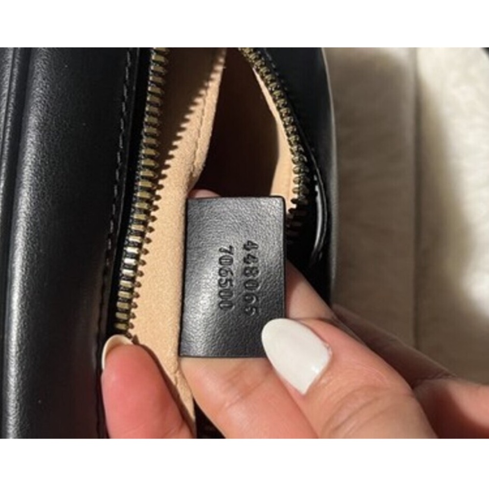 Gucci Black Chevron Crossbody Bag with Gold Details - Picture 10 of 10